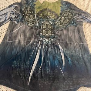 Screen printed TShirt 3/4 sleeve